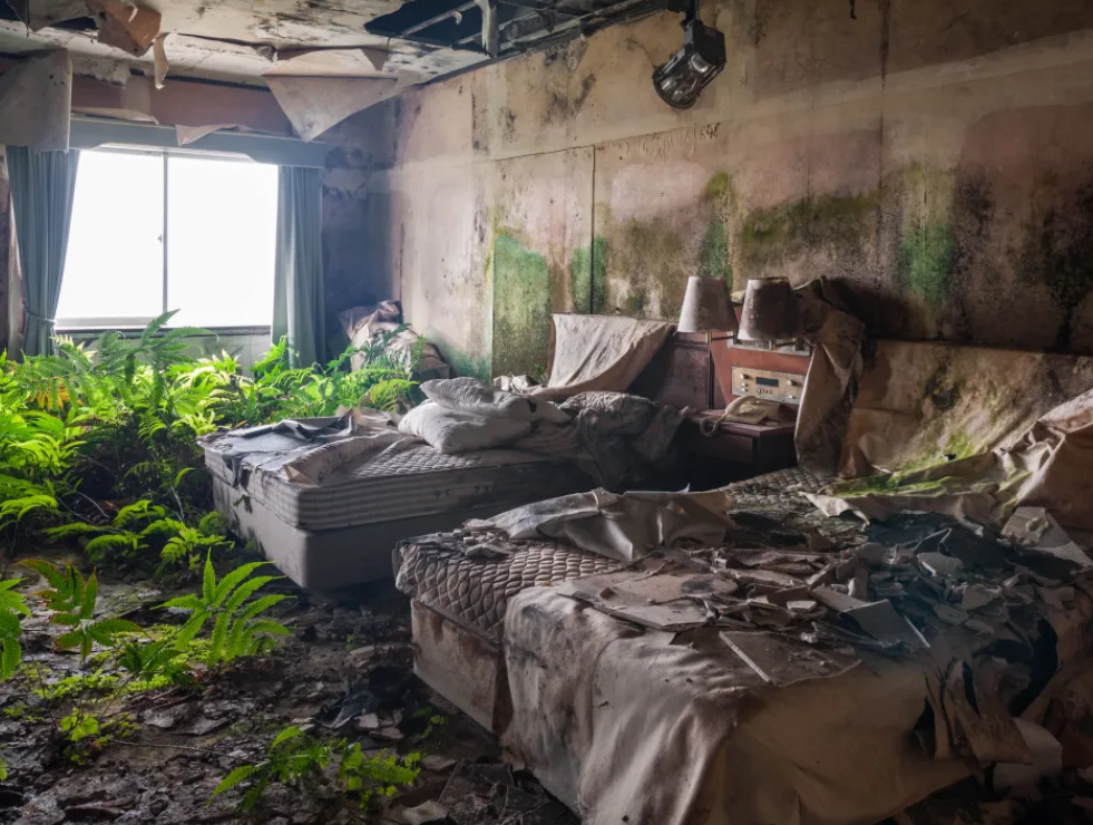 Rusted cars and unmade beds: What an abandoned 5-star hotel in "Japanese Hawaii" hides. Photos