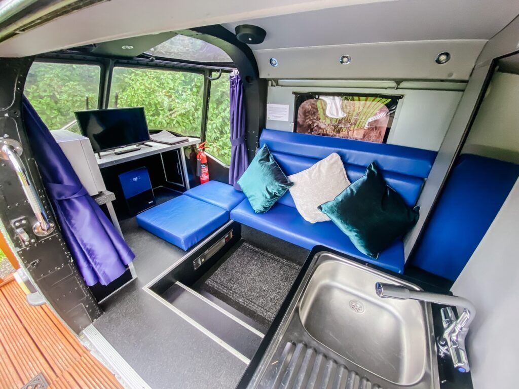 Helicopter turned into a hotel room for 4 people in the UK