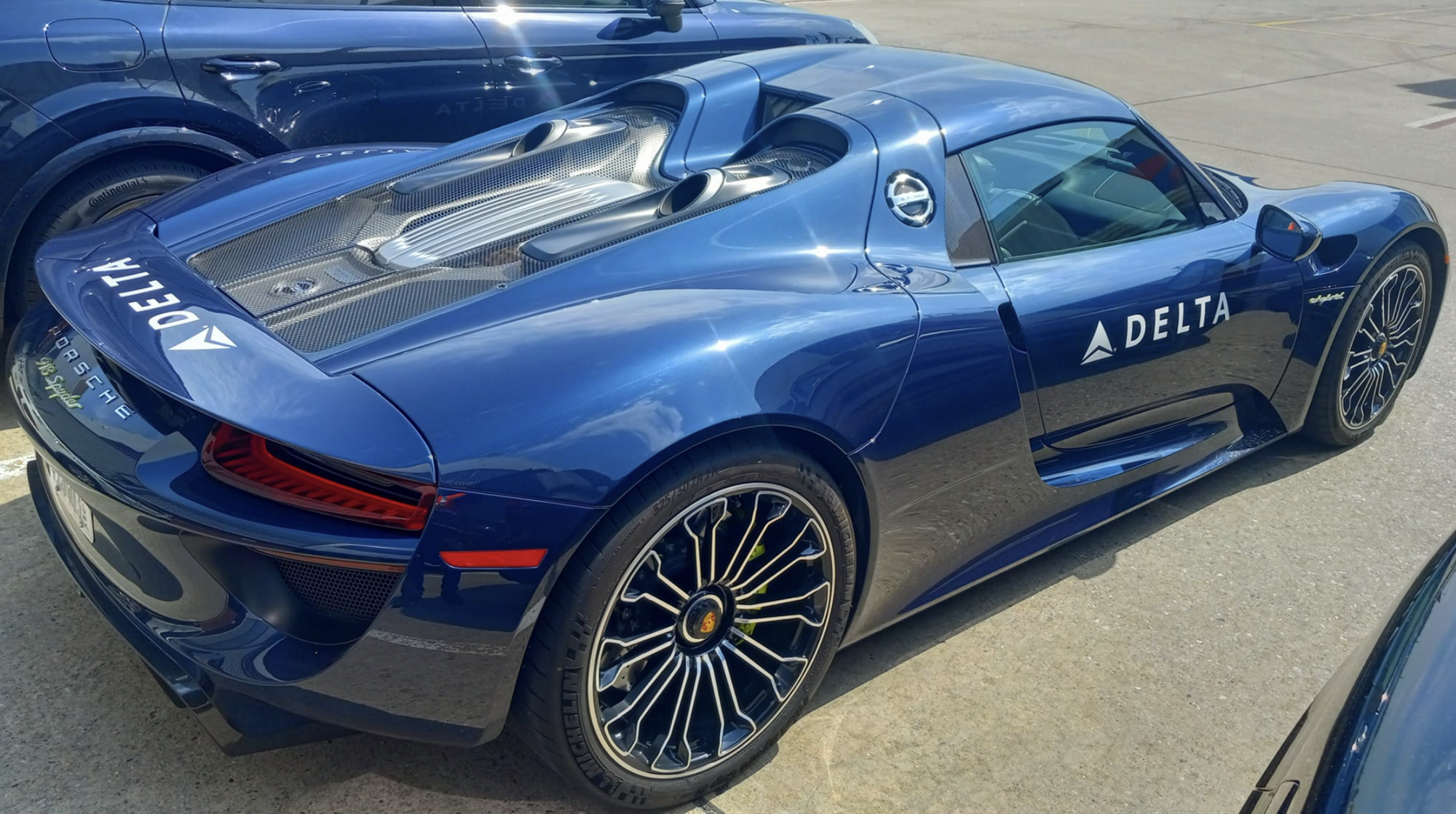 Delta Airlines took selected passengers for a ride in a Porsche 918 Spyder hypercar. Photo