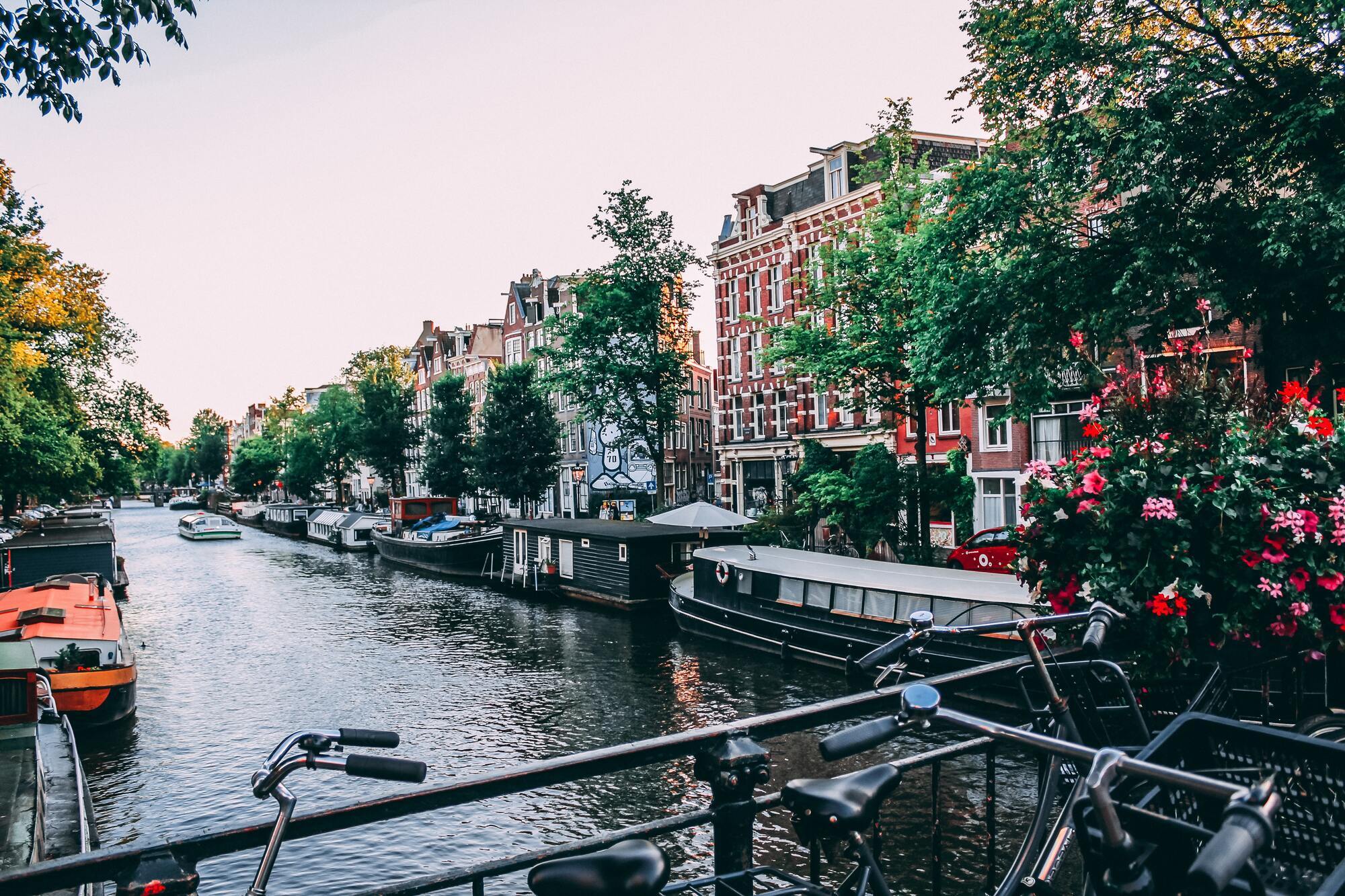 Tourists and locals have fun at the markets in Amsterdam