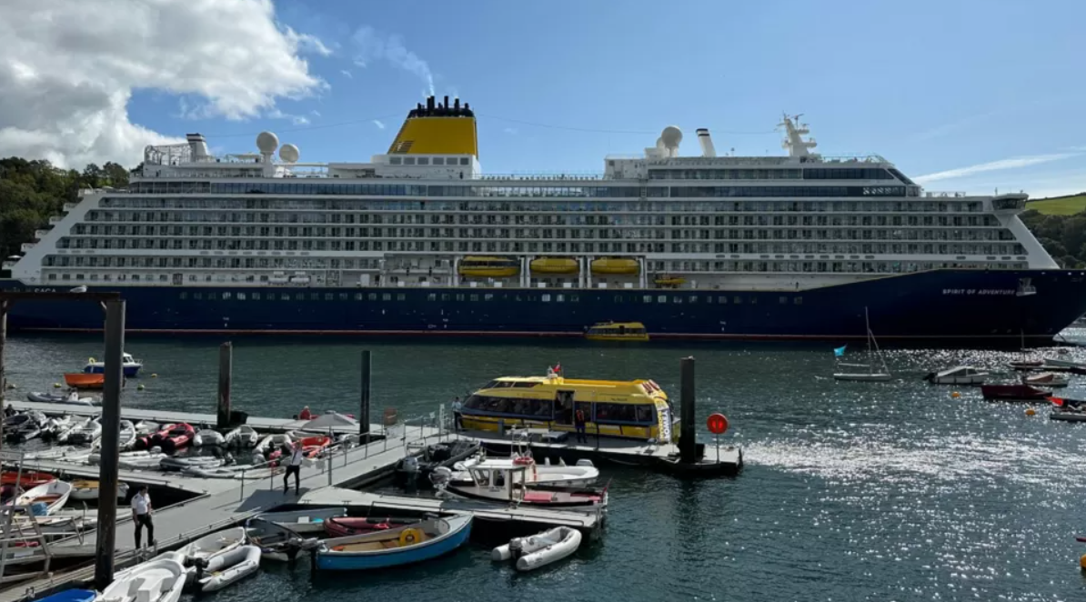 The port in Cornwall has welcomed the largest cruise ship in its history. Photo
