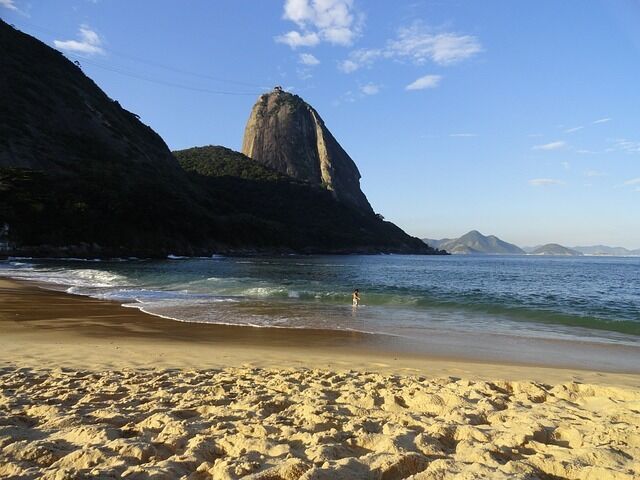 Golden sand on the beaches in Rio de Janeiro
