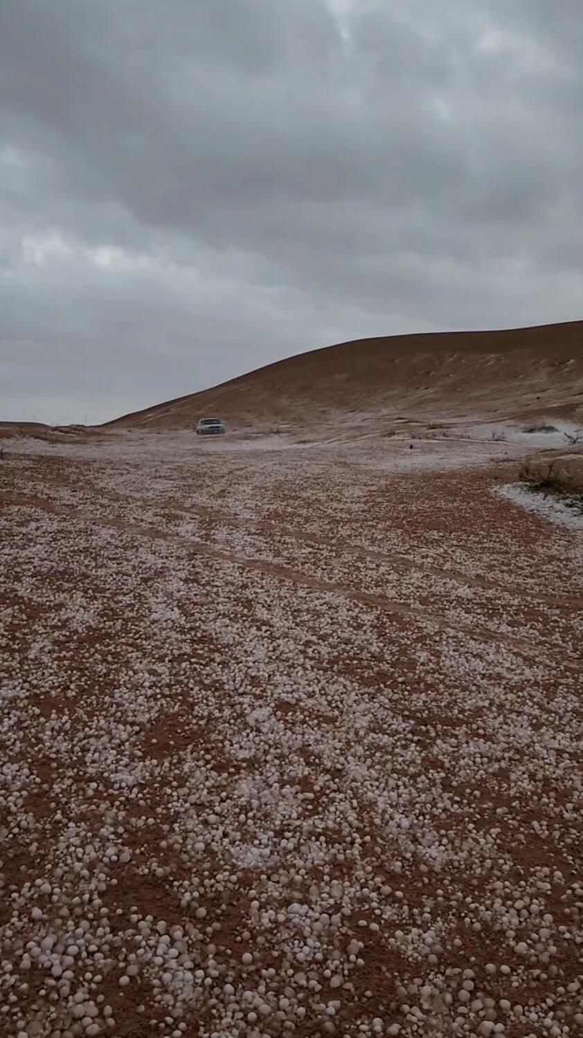 In the UAE, golf ball-sized hail fell