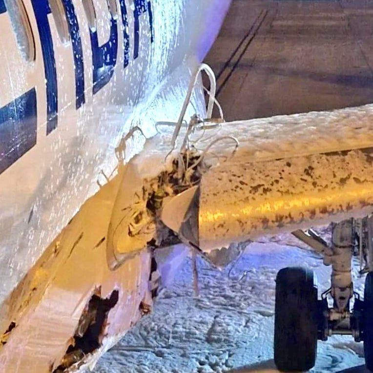 In Belgrade, a plane managed to take off with a hole in the fuselage: video and photos