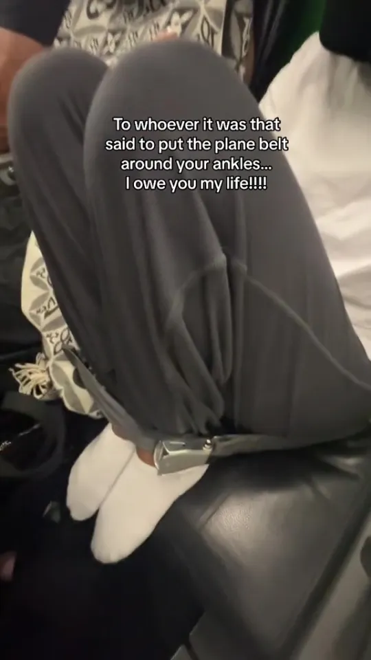 The new trend of elevating legs on an airplane has become popular on TikTok