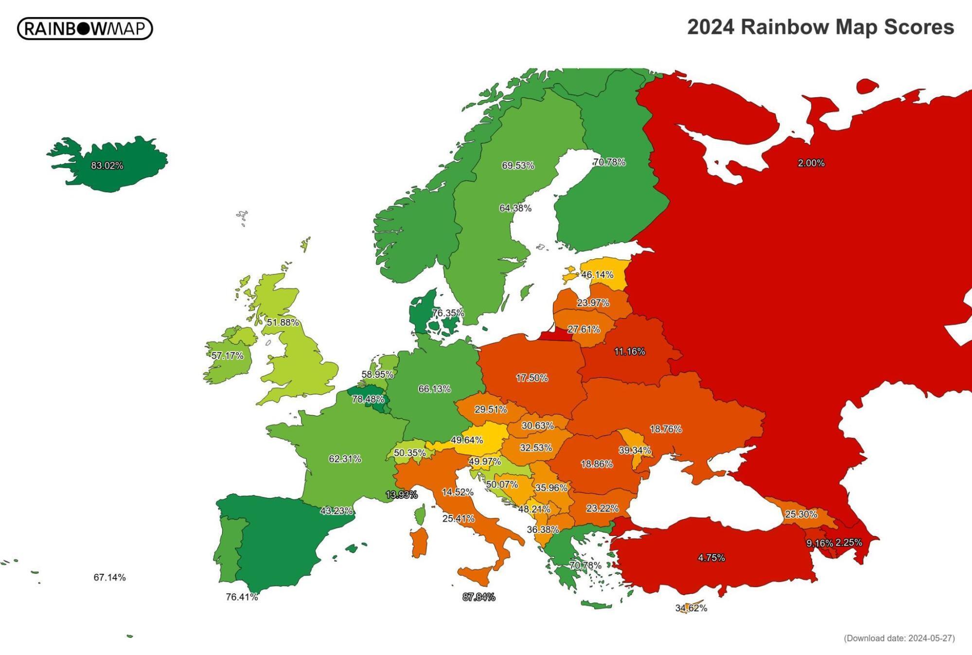 Rainbow travel map