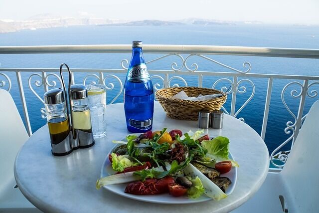 Romantic setting in Greek resorts