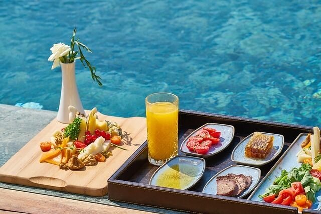 Poolside breakfast at the best hotels in France