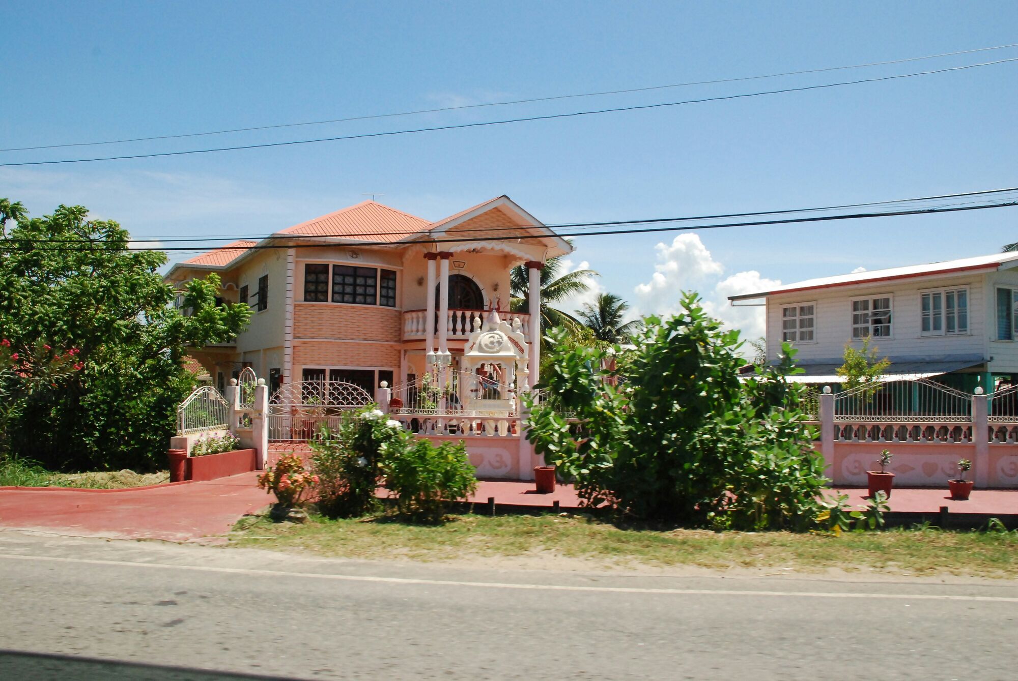 white and orange concrete house