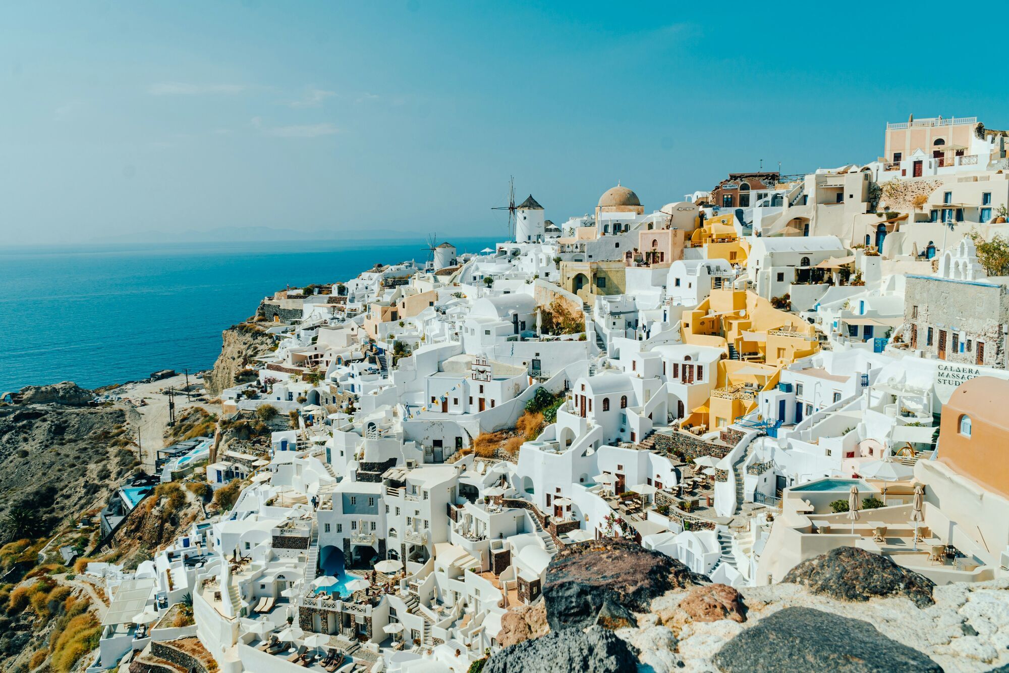 a picturesque view of Santorini, Greece