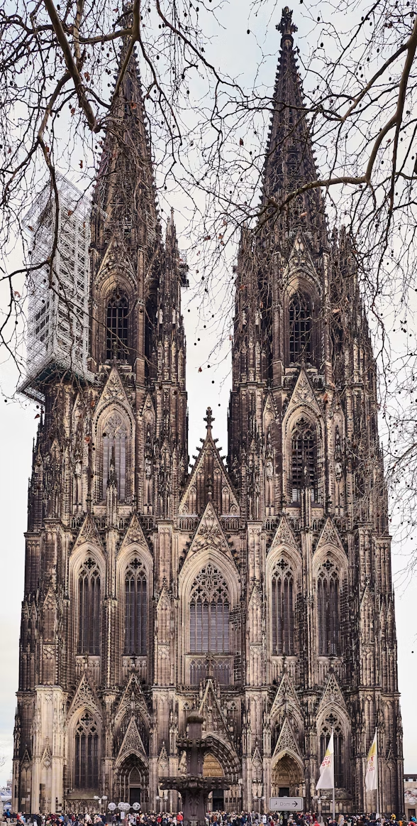 Gothic Cologne Cathedral with twin spires in Germany