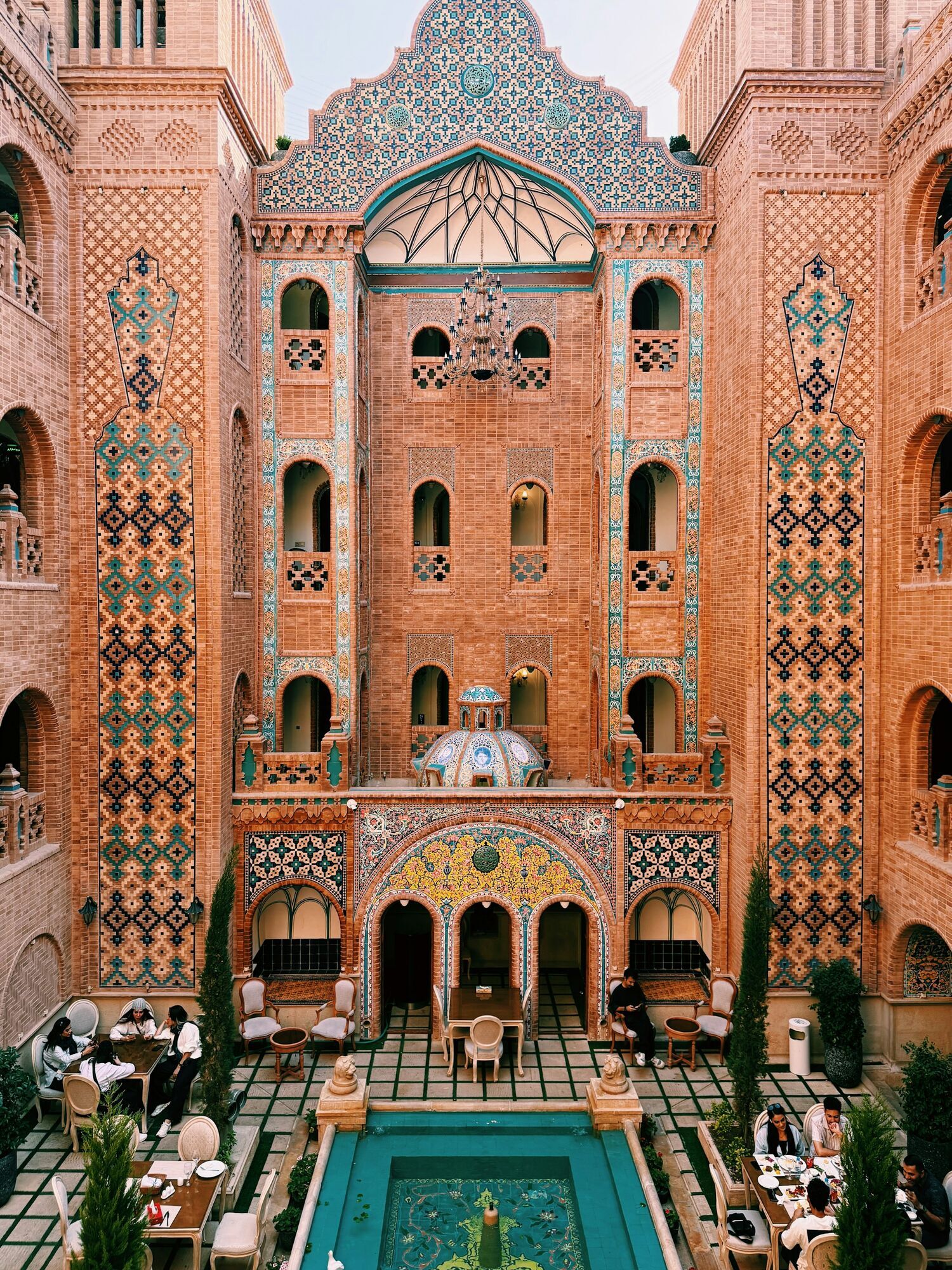 Courtyard of a luxury hotel in Marrakech