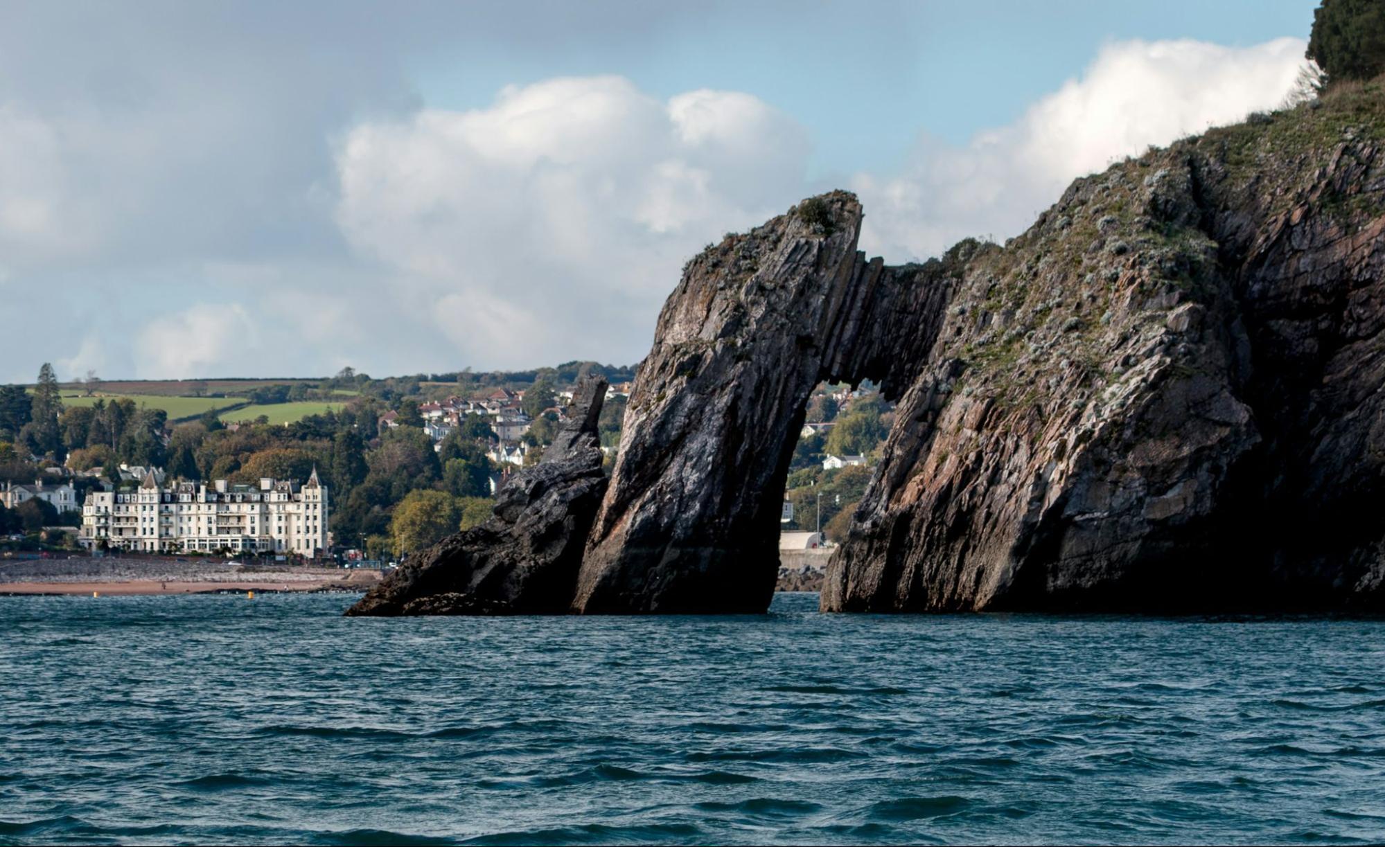 Сoastal cliffs and seaside view near Torquay, Devon