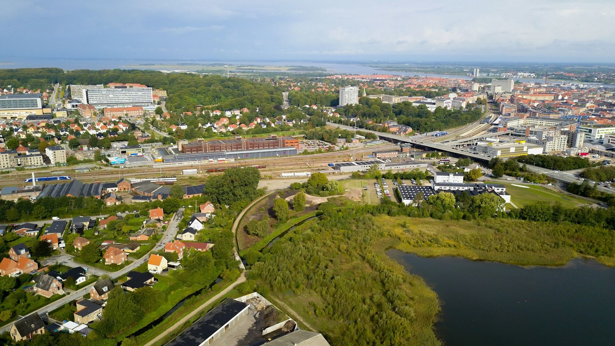 View of Aalborg city and Limfjord