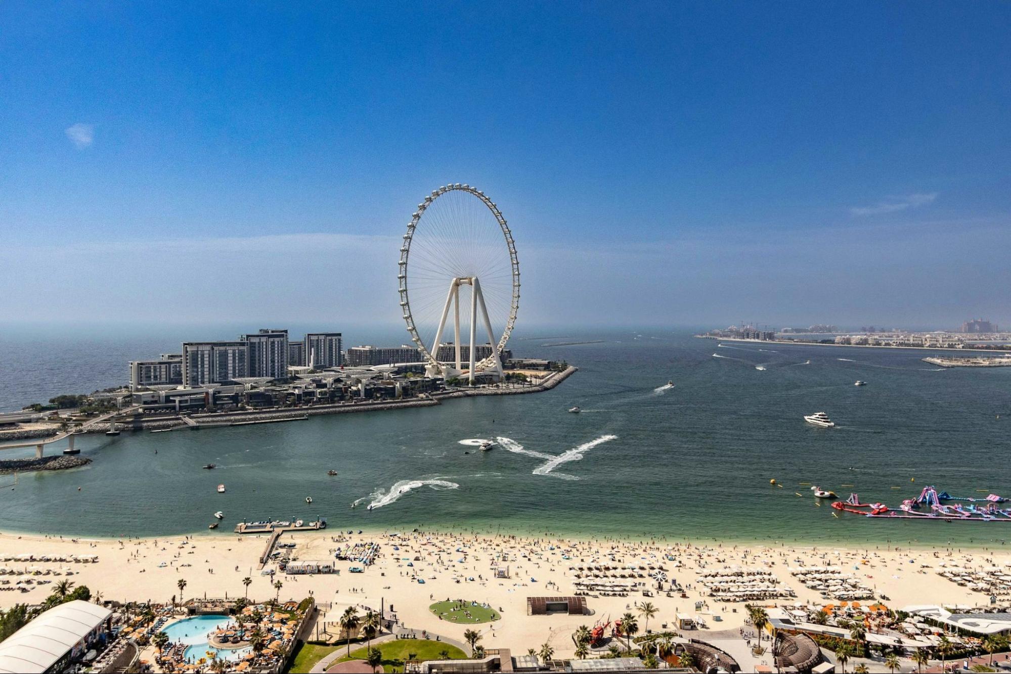 Ain Dubai and JBR Beach viewed from above