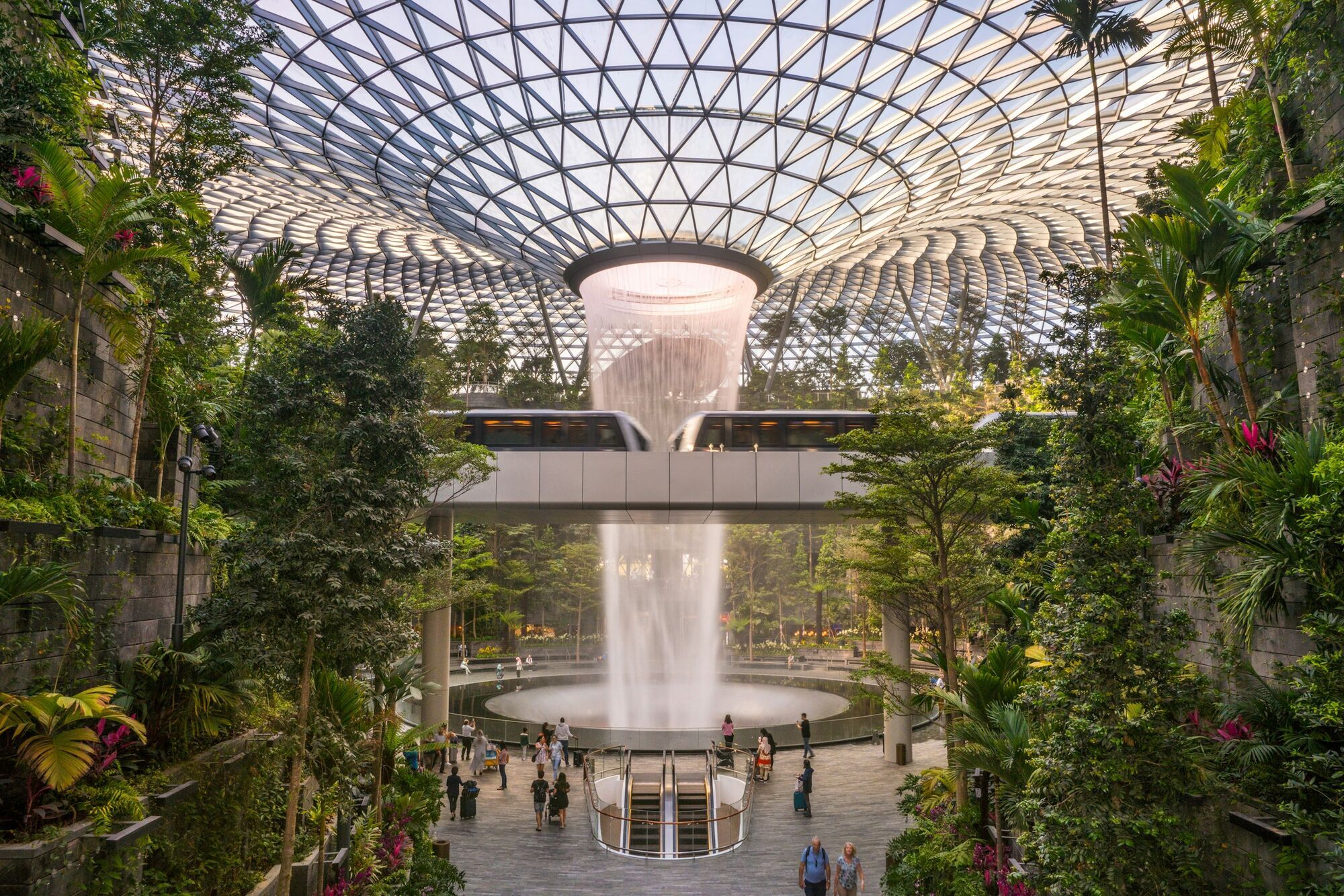 Jewel Changi Airport’s Rain Vortex and Skytrain