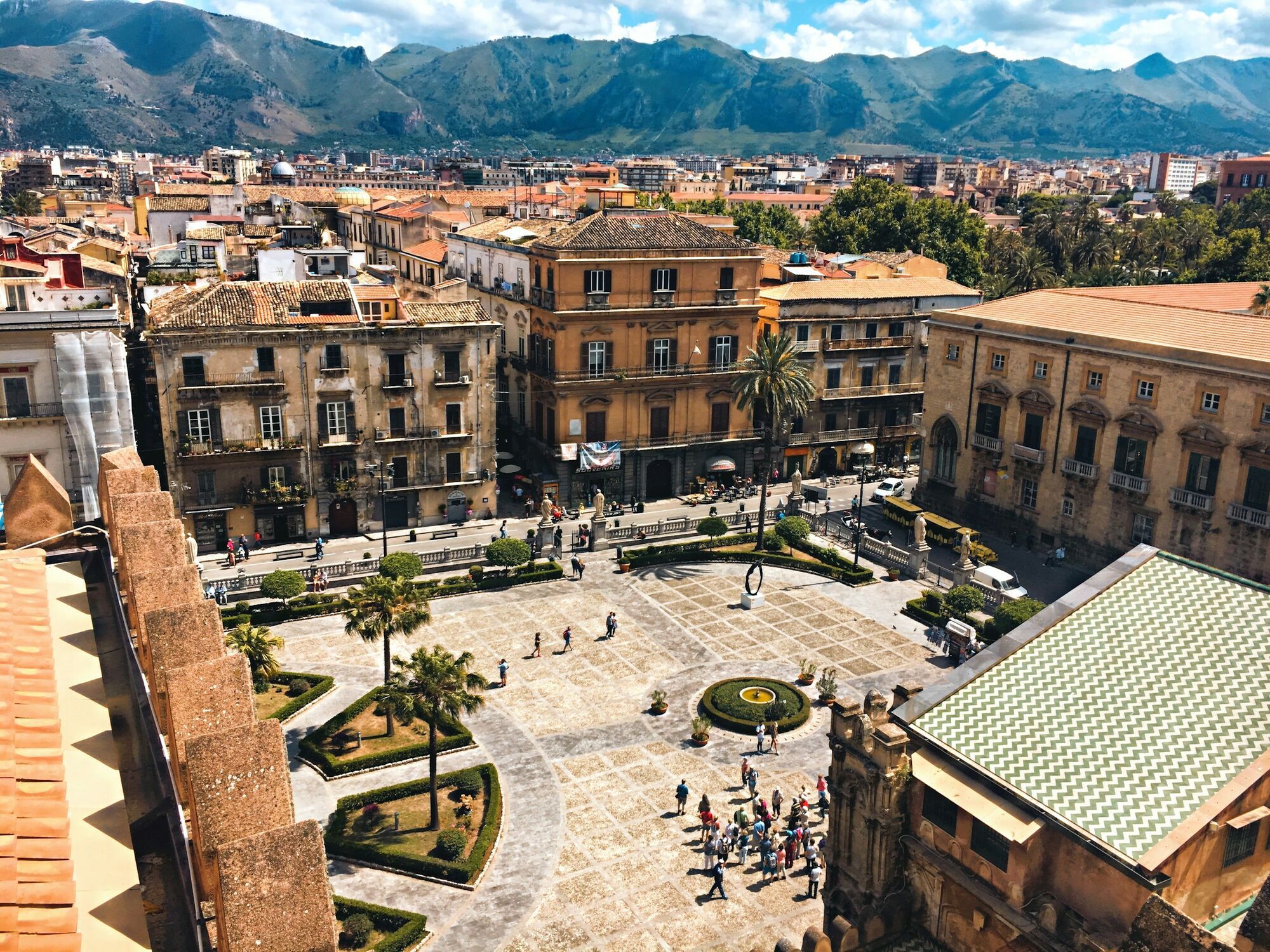 View of Palermo’s historic centre and city square