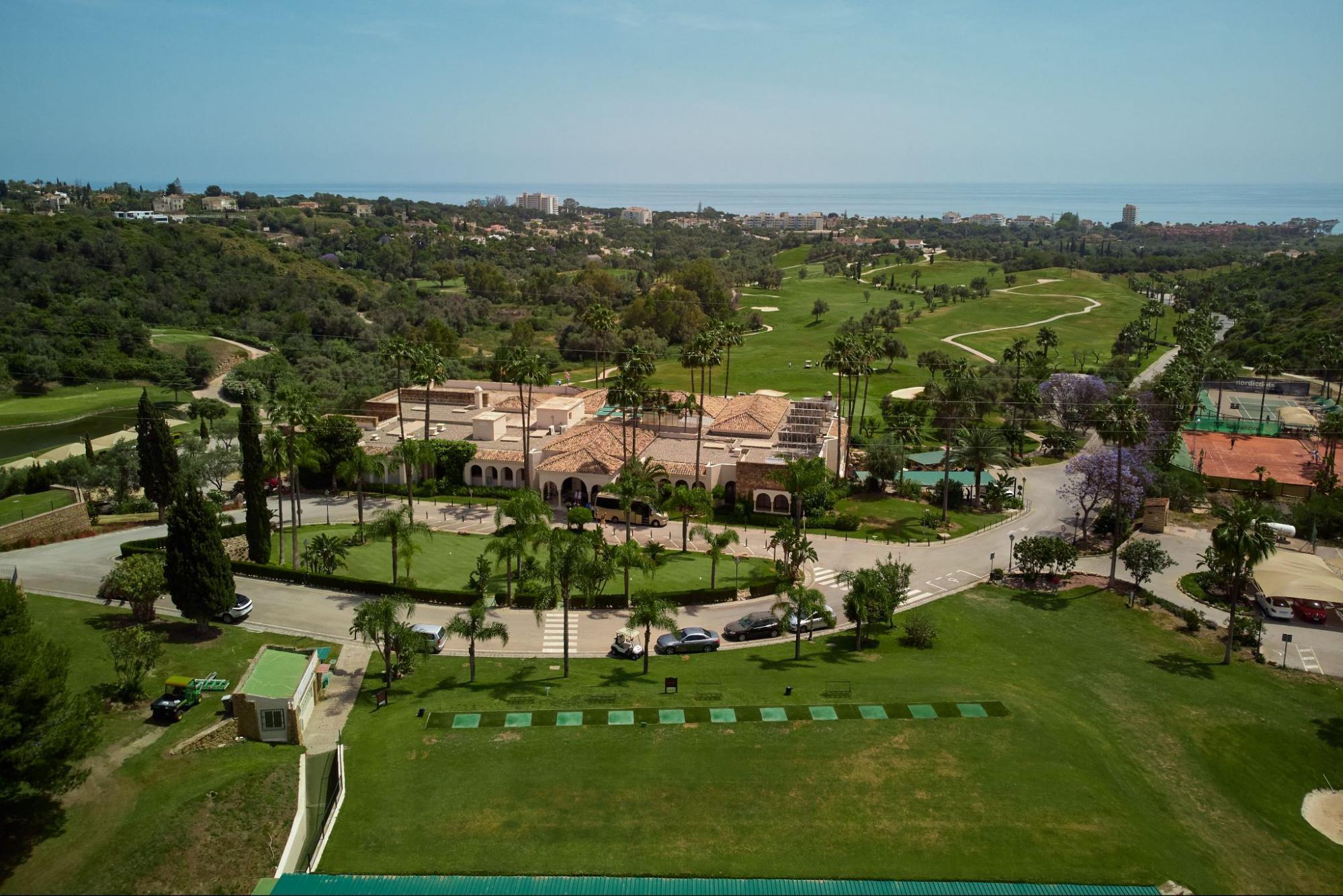 Coastal landscape with golf course near Marbella