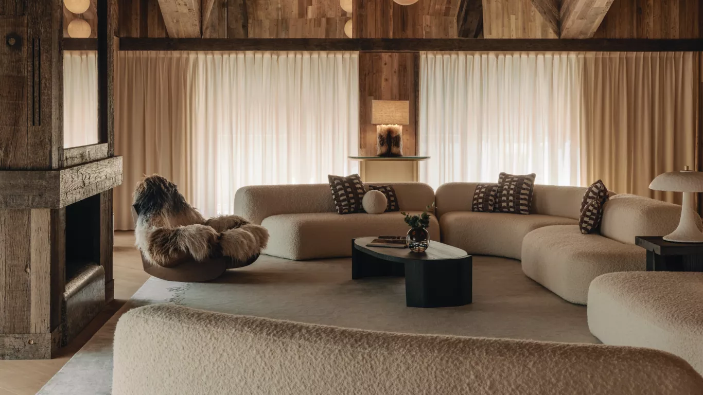 Interior lounge at Rosewood Courchevel Le Jardin Alpin