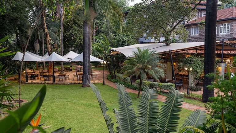 Garden dining area at Fairview Hotel Nairobi