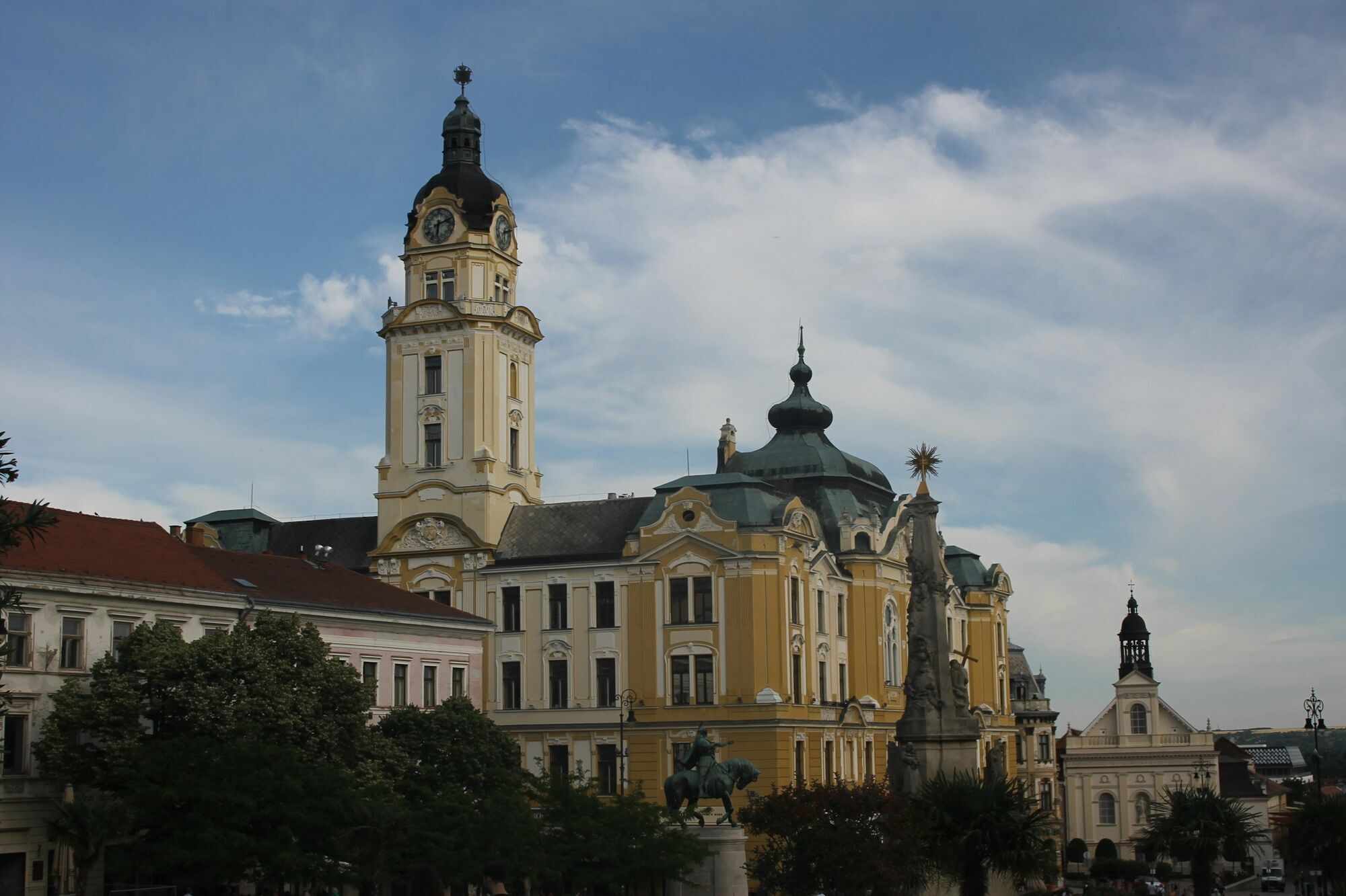 Historic architecture in central Pécs, southern Hungary