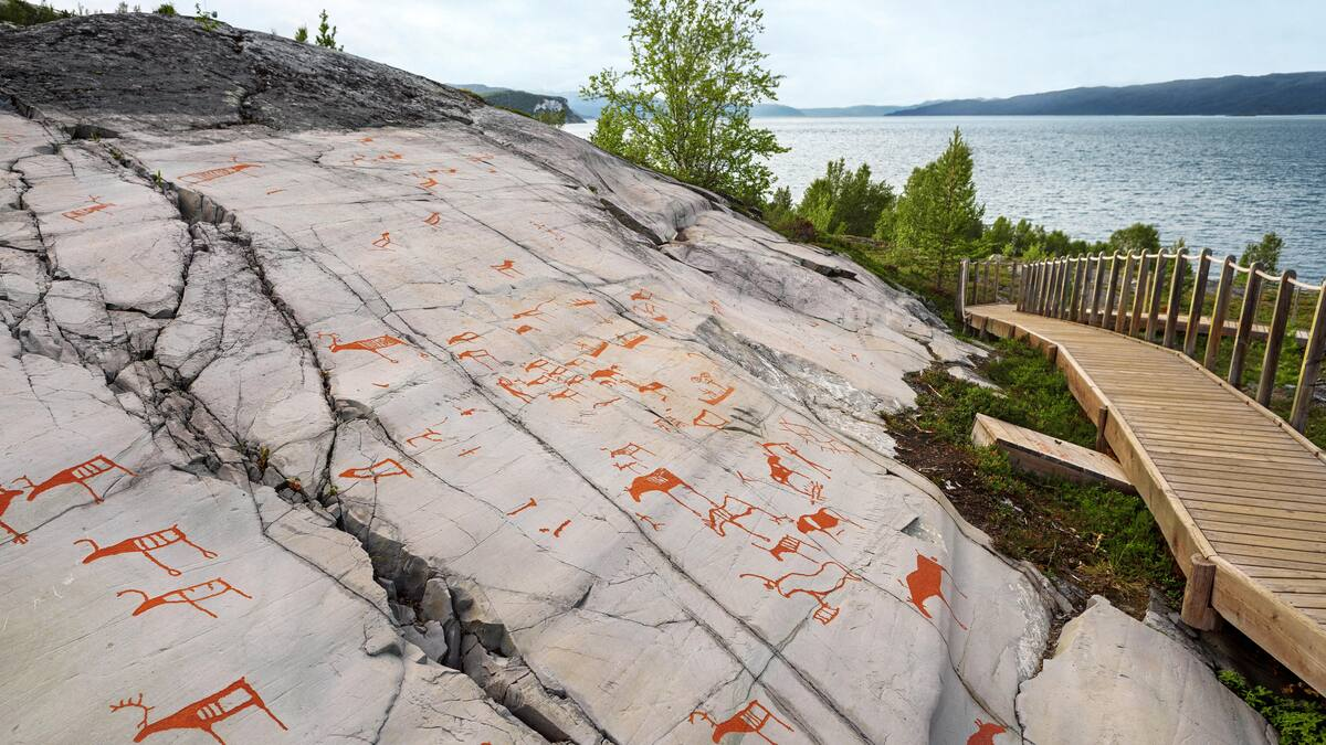 Ancient rock carvings near Altafjord in Northern Norway