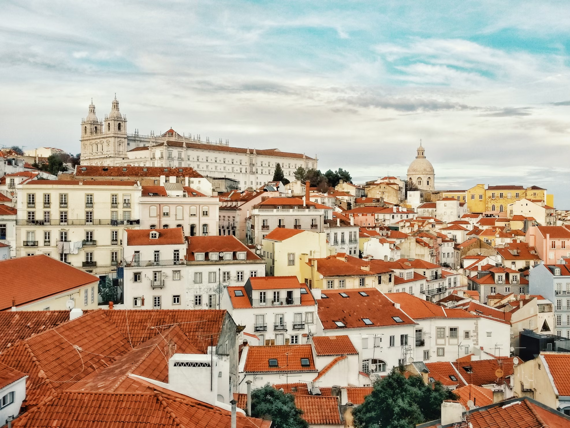 Rooftops and historic buildings in Lisbon’s Alfama district