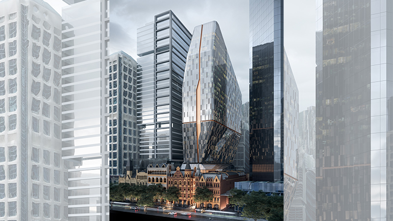 Modern high-rise hotel development in central Australian city