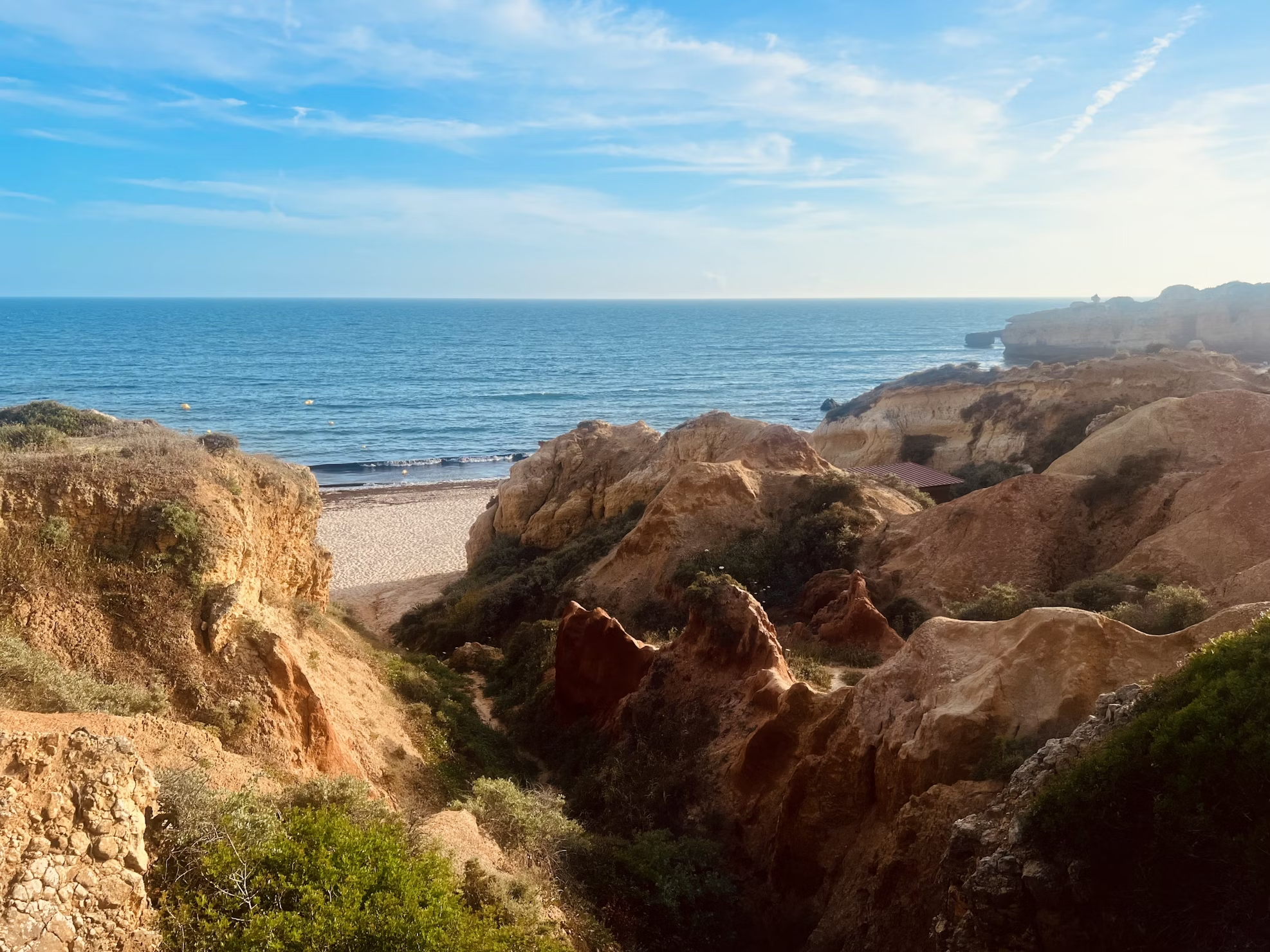 Praia dos Arrifes beach near Albufeira with rocky cliffs and ocean view