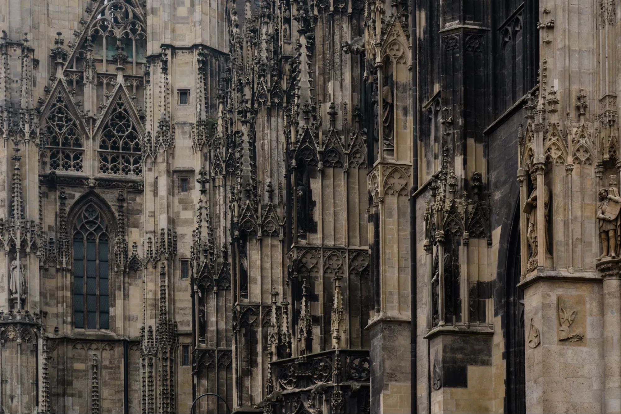 Detailed Gothic facade of St. Stephen's Cathedral in Vienna