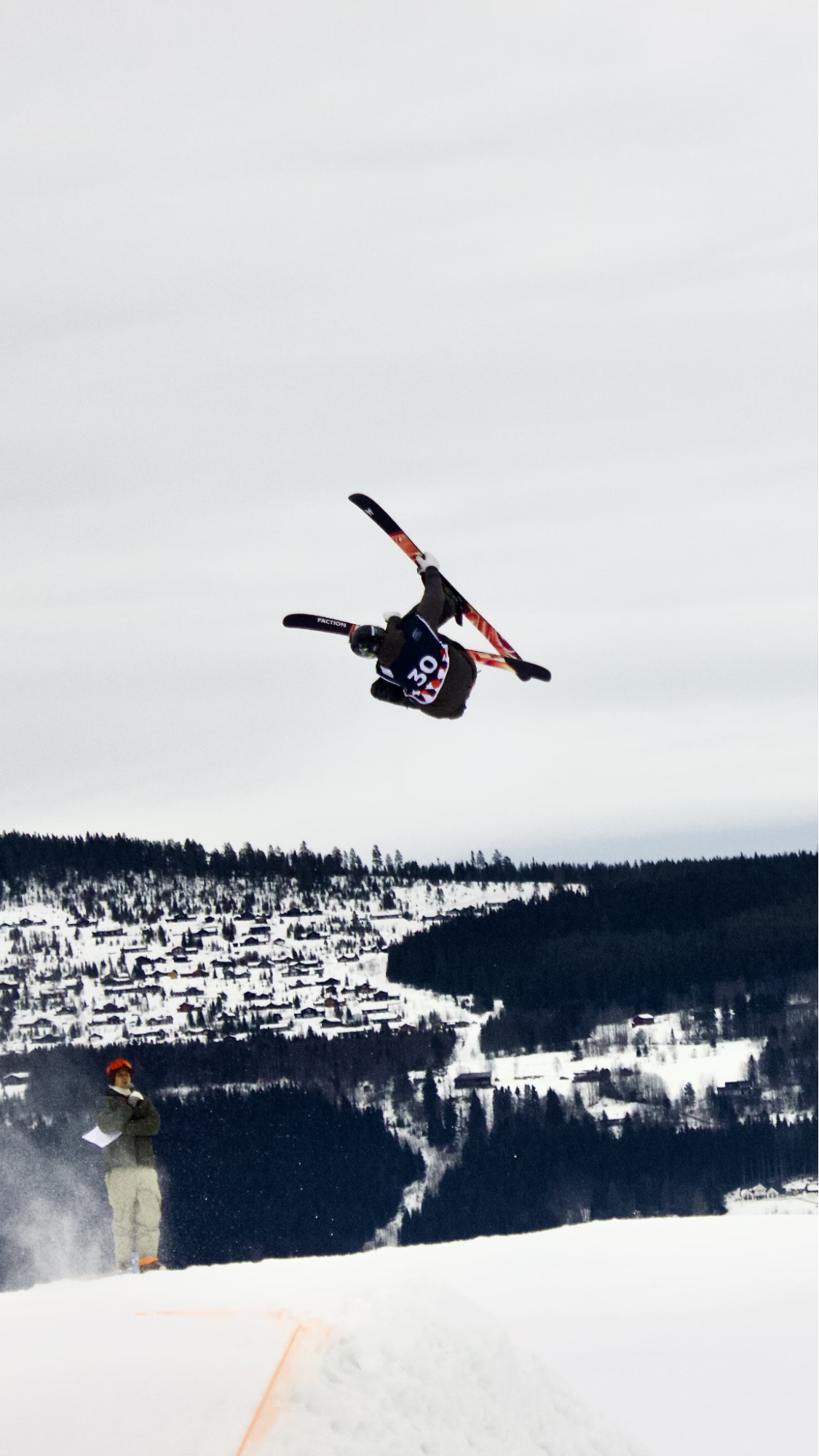 Skier performing a mid-air trick in Trysil, Norway