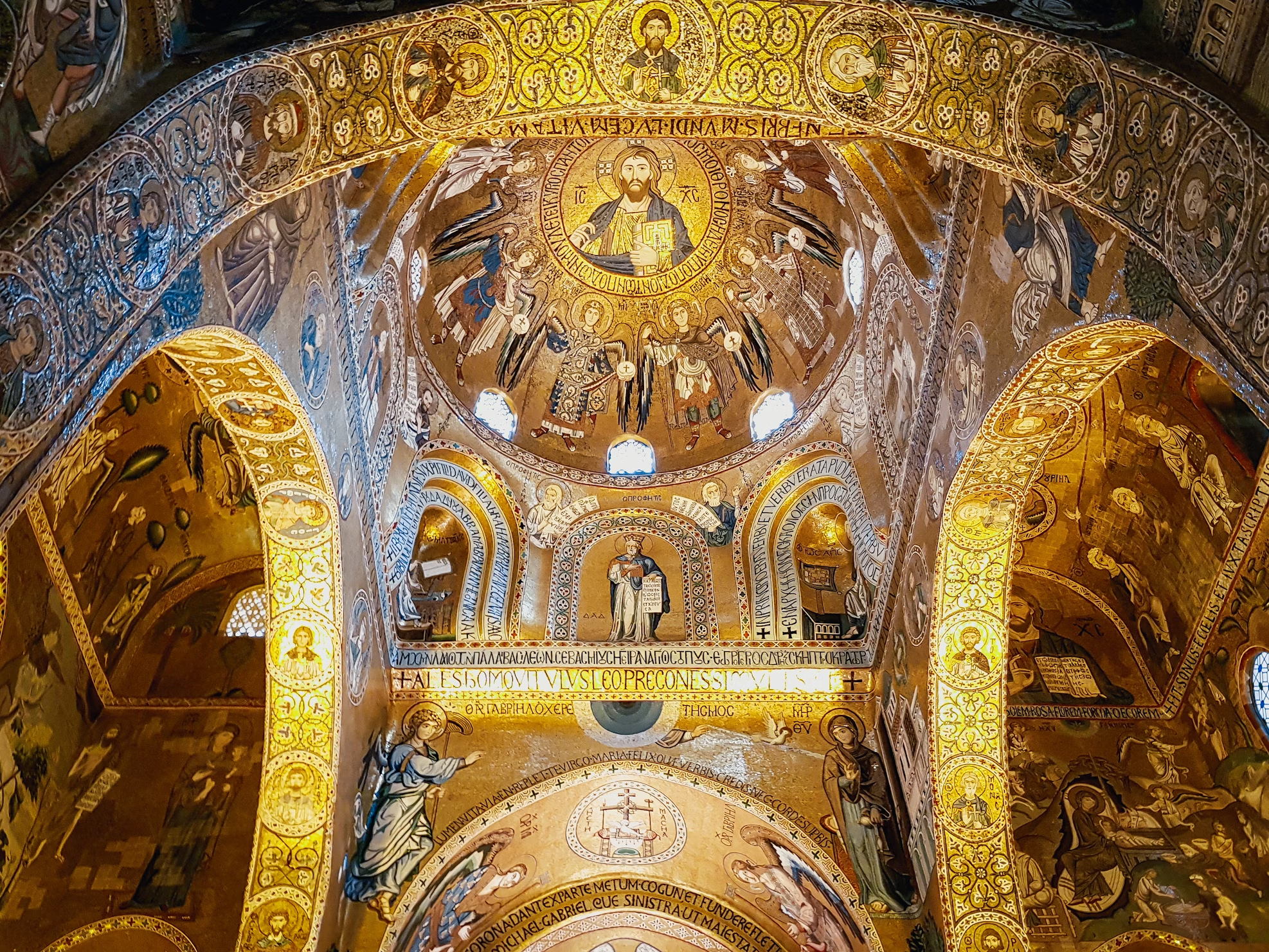 Interior mosaics of the Palatine Chapel in Palermo