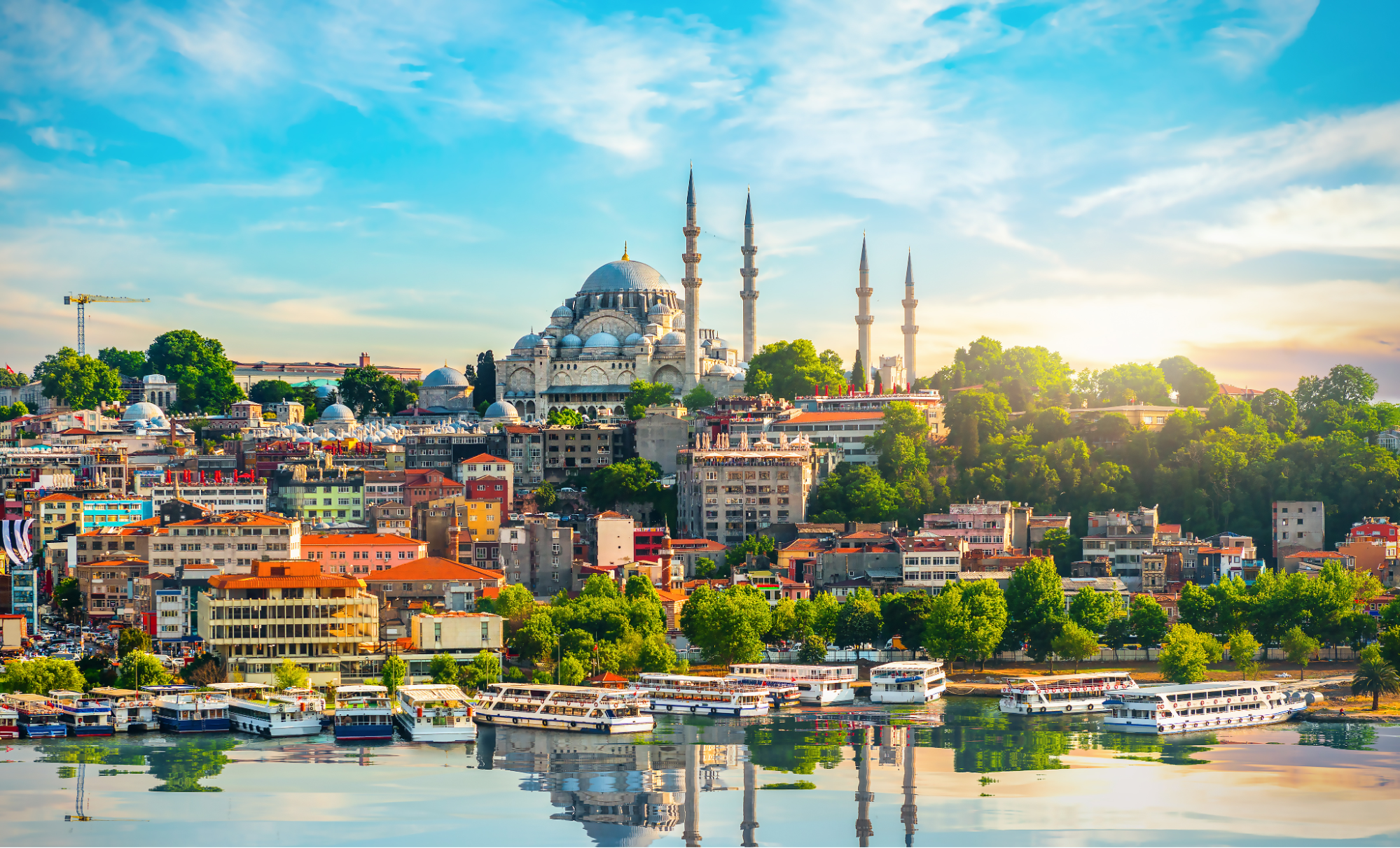 Istanbul skyline with mosques and waterfront