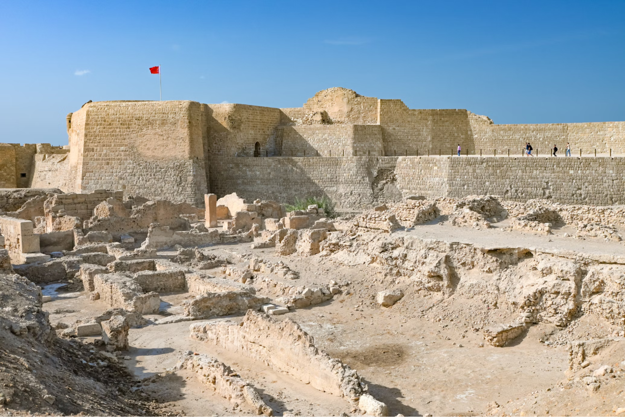 Ancient ruins and fort structure in Bahrain
