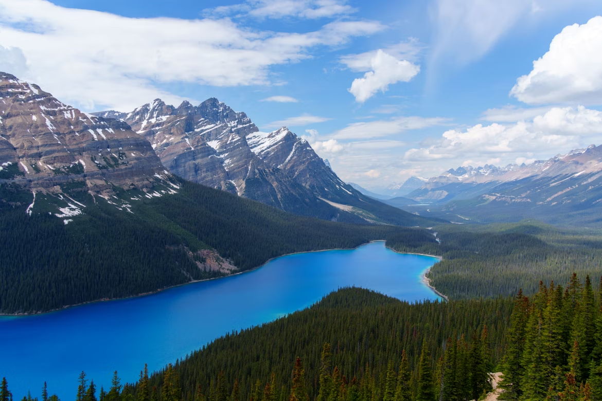 Mountain lake view in the Canadian Rockies