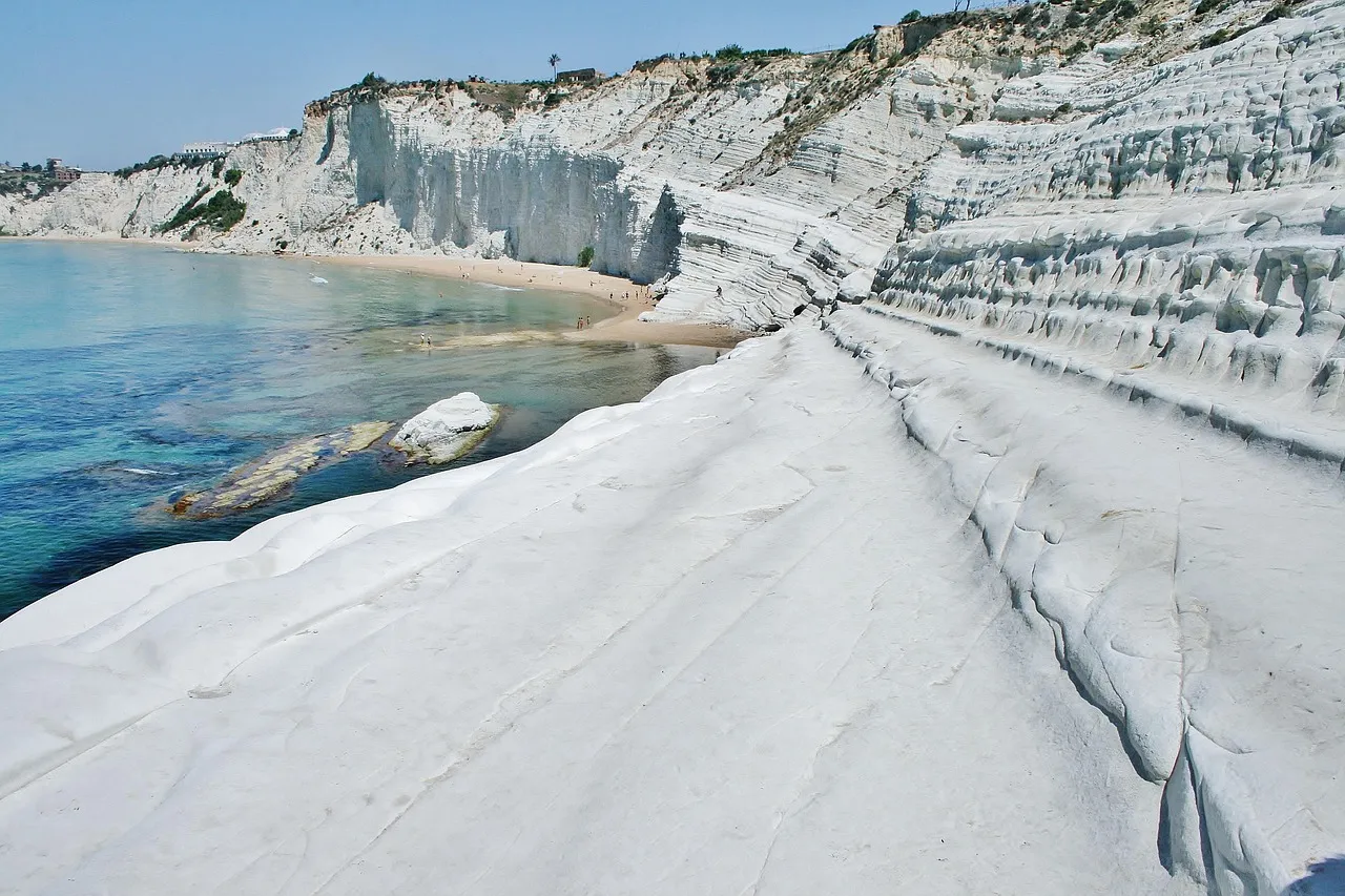 White limestone cliffs of Scala dei Turchi on the Sicilian coast