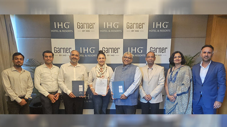 Group photo during signing of Garner Bhuj Hotel agreement with IHG Hotels & Resorts
