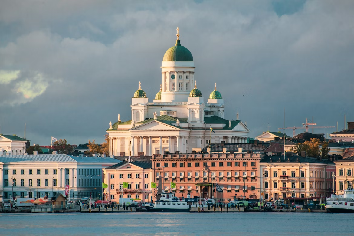 Helsinki Cathedral seen from the South Harbour waterfront