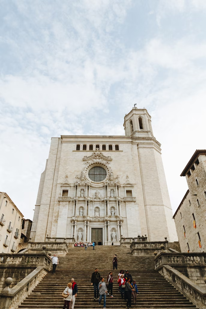 Staircase leading to the Gothic Cathedral of Girona