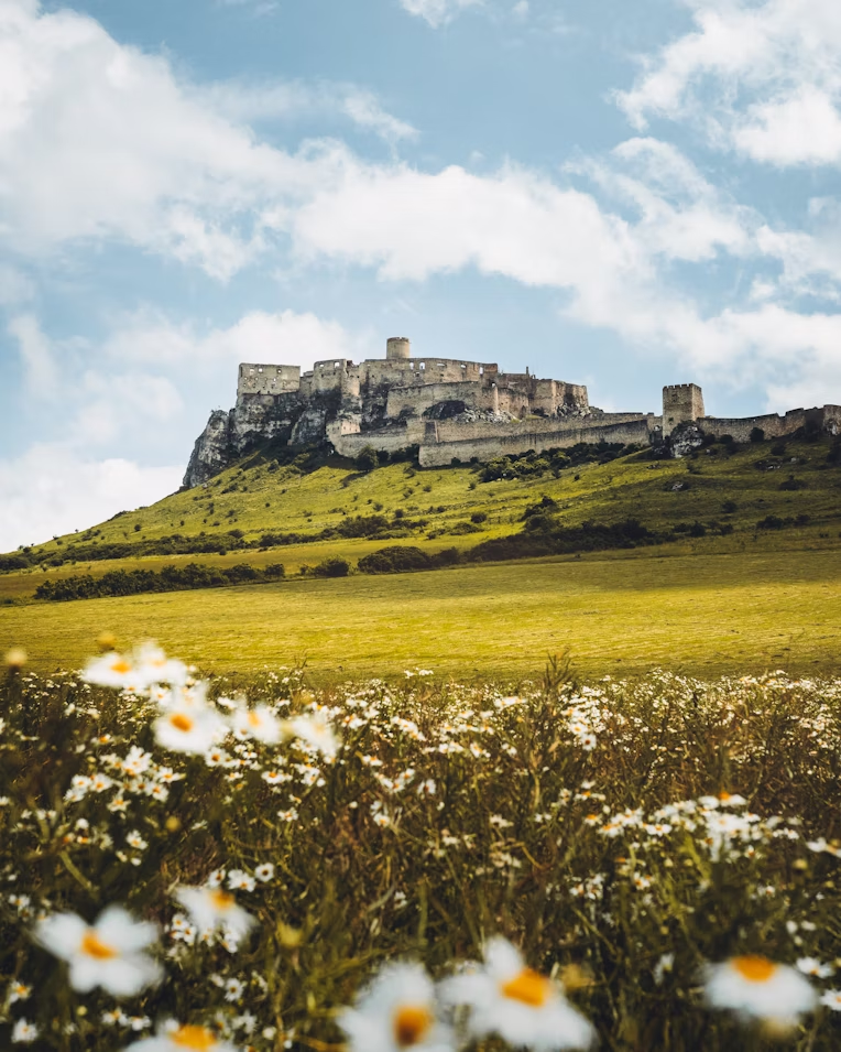 Spiš Castle on a hilltop in eastern Slovakia