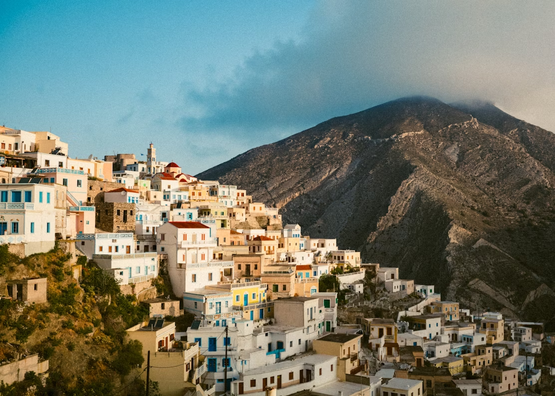 Traditional hillside village on Karpathos island