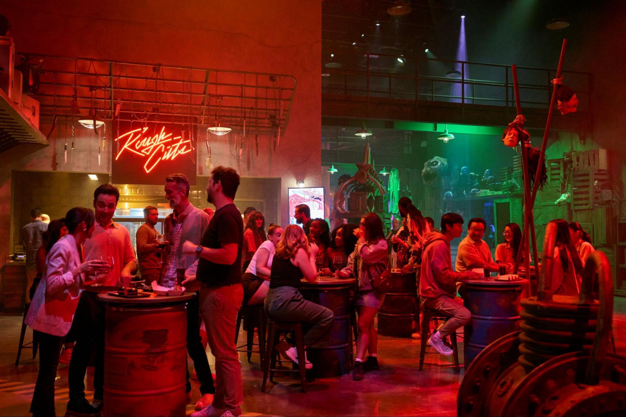 Guests enjoying themed bar inside Universal Horror Unleashed Las Vegas