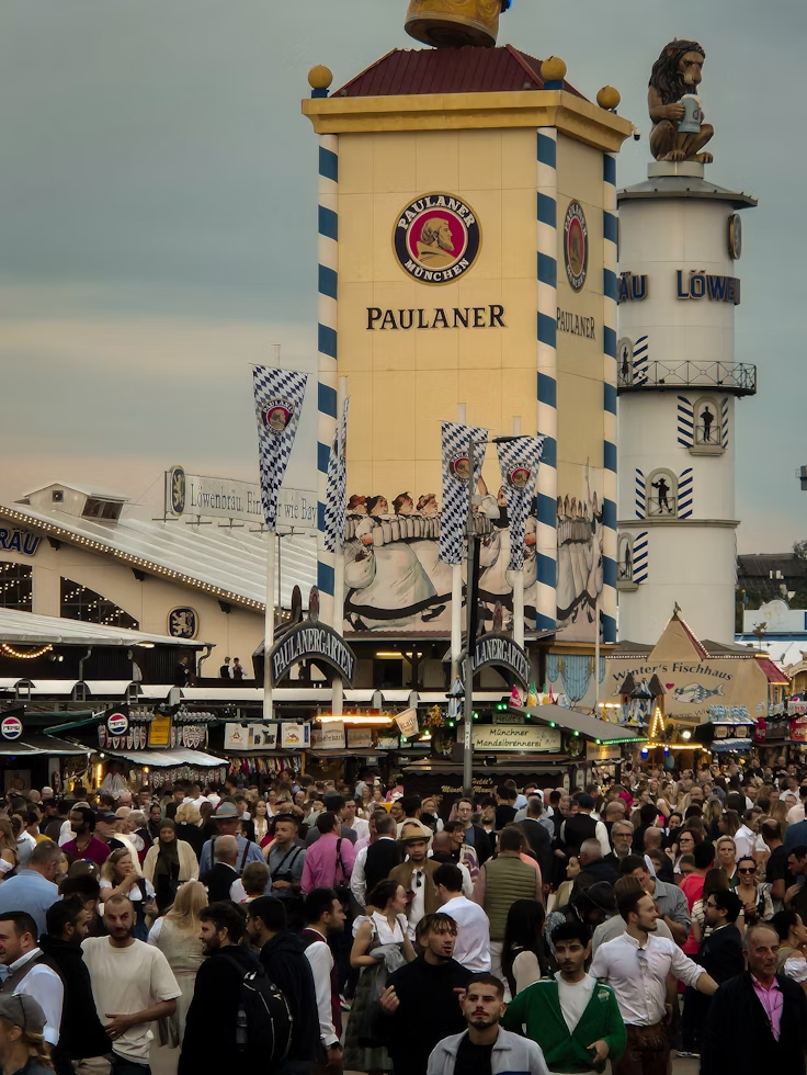 Crowds at Oktoberfest festival in Munich