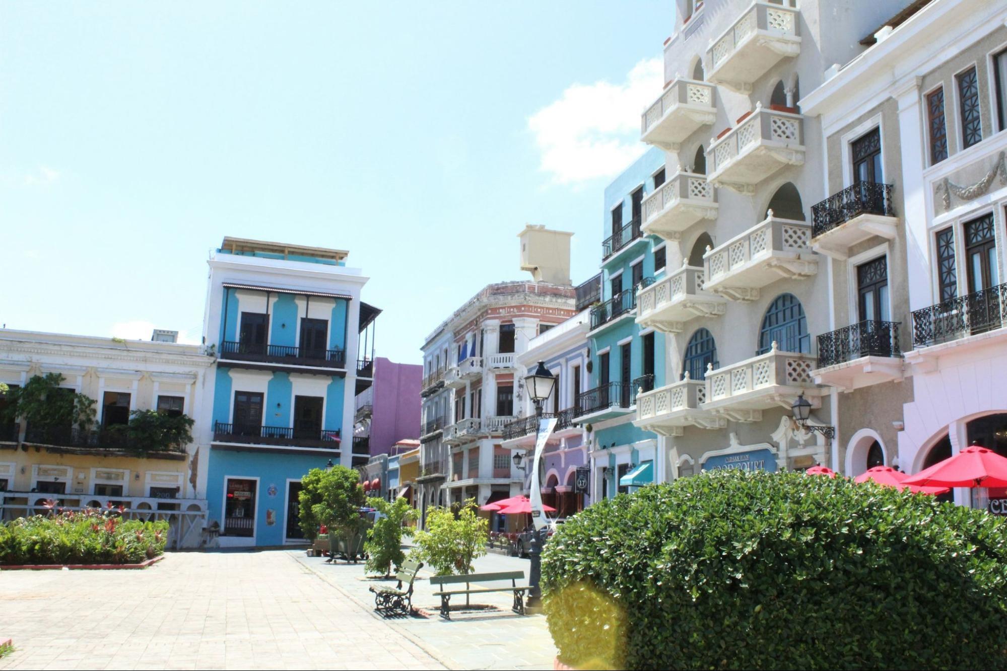 Colorful colonial-style buildings in Old San Juan, Puerto Rico