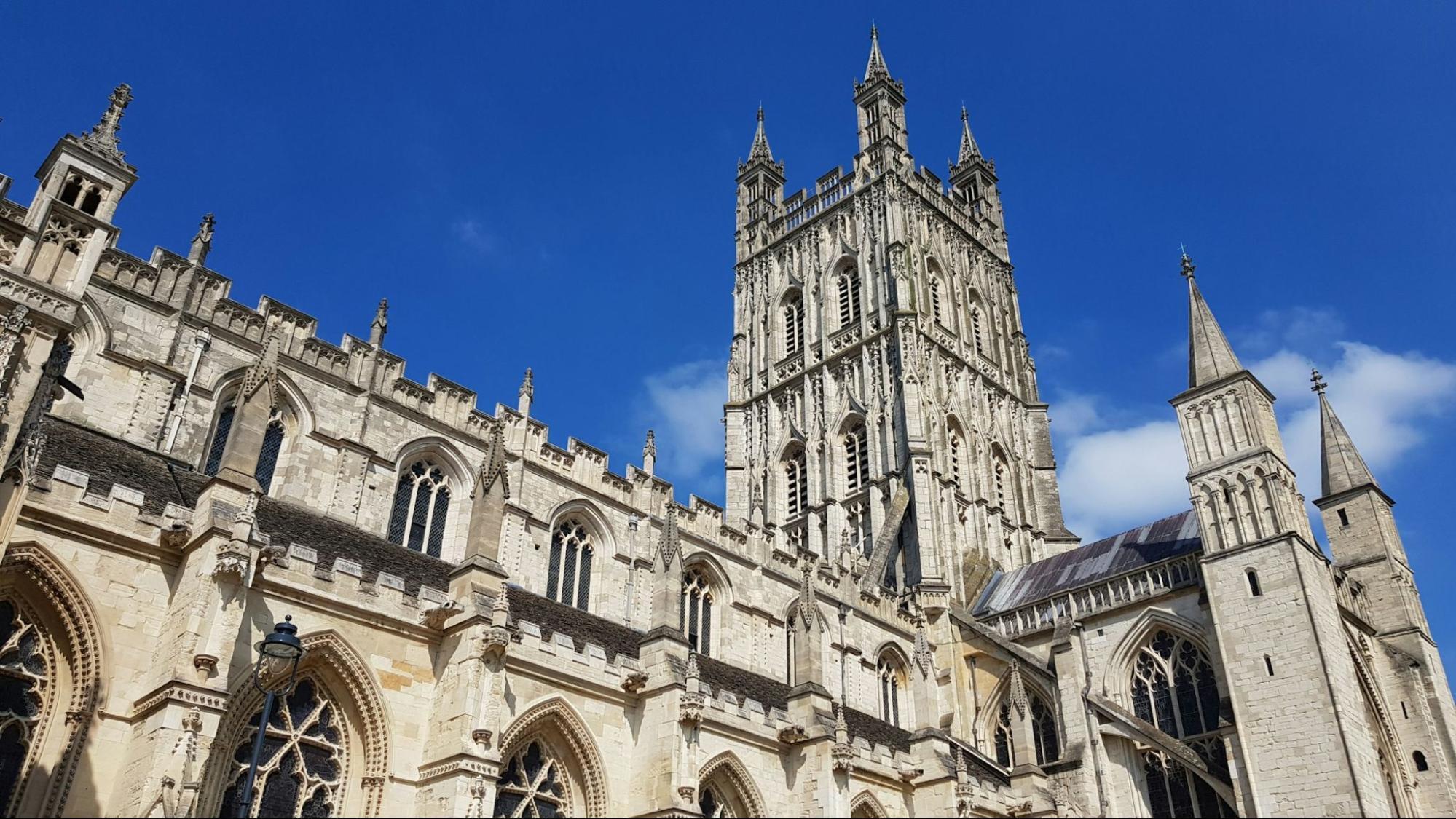 Gloucester Cathedral with Gothic architecture