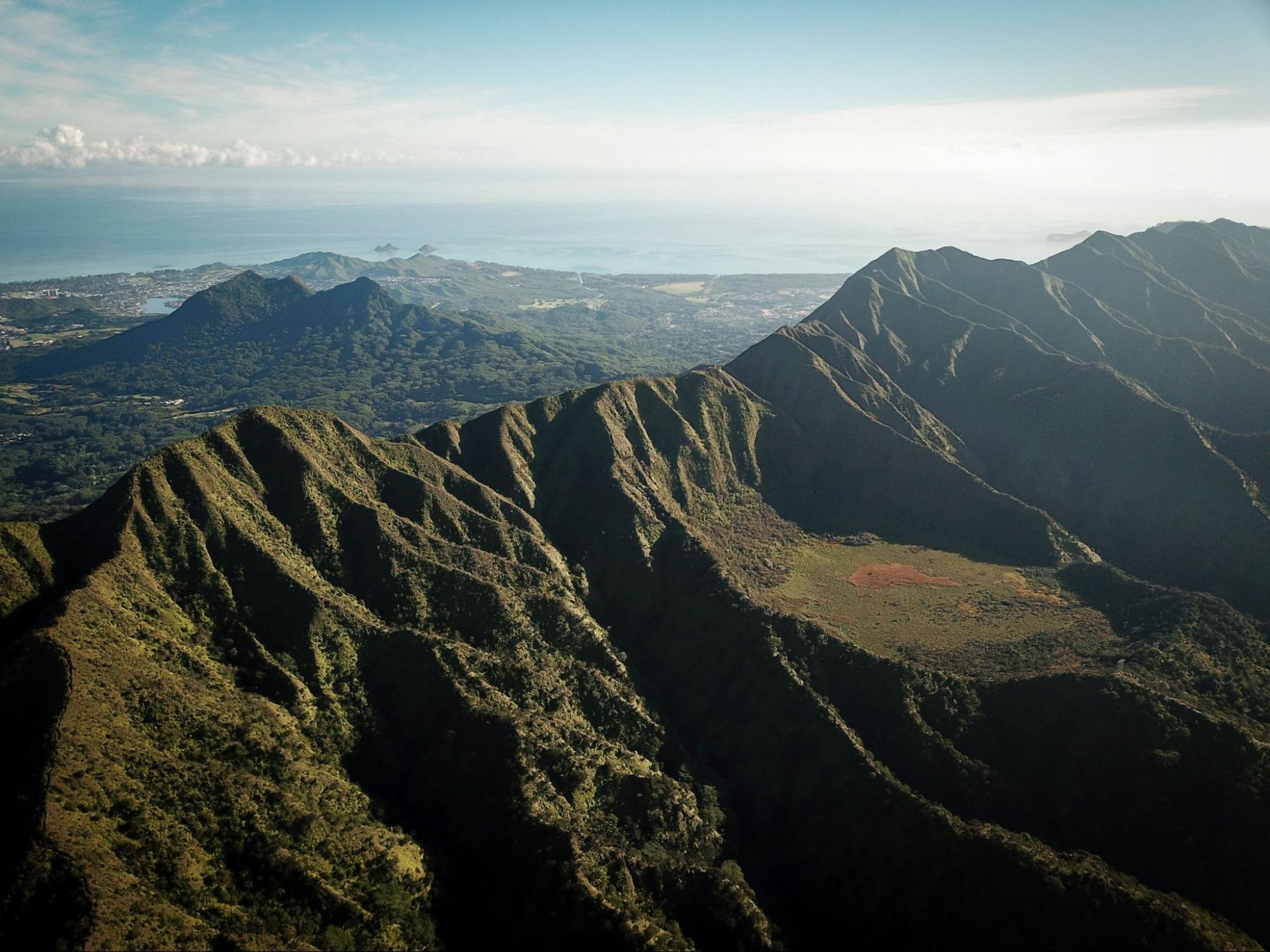 Mountain ridges overlooking the Olympus Riviera coastline