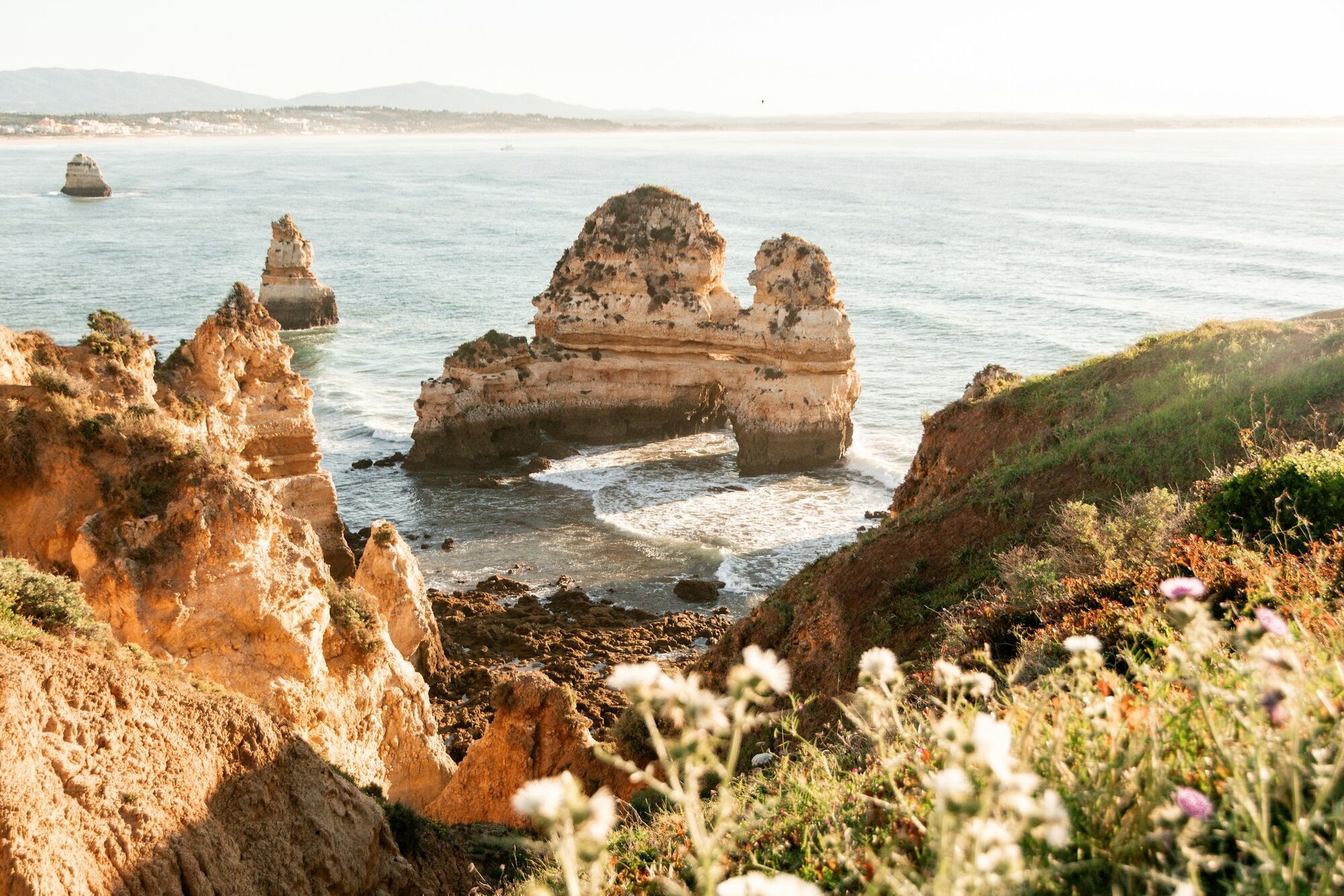 Coastal rock formations in Algarve, Portugal