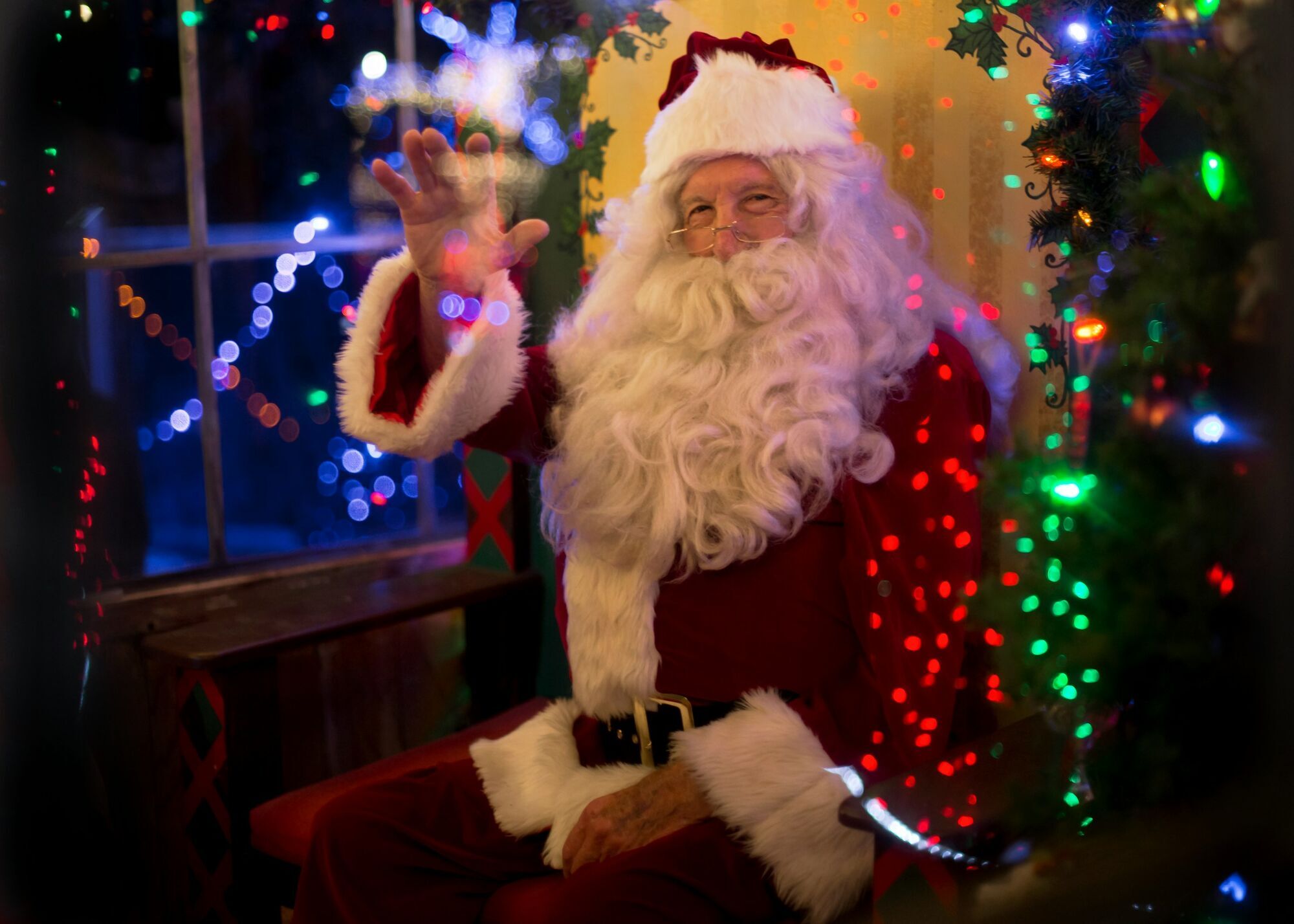 Santa Claus greeting visitors in Rovaniemi