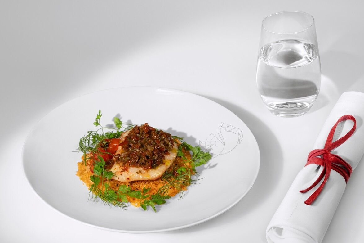 Plated Mory Sacko dish served in La Première