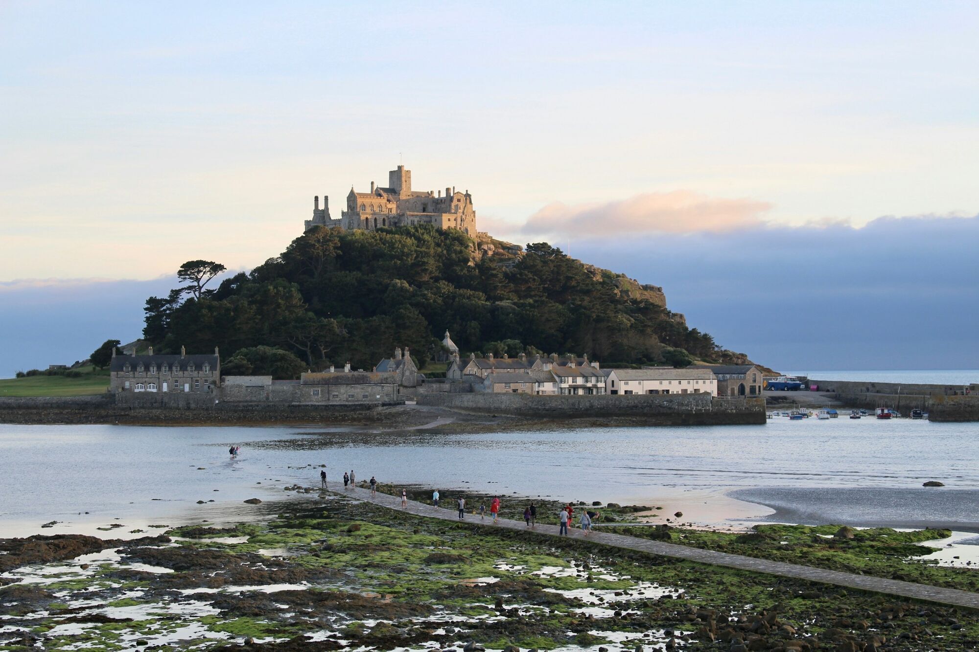 St Michael’s Mount at low tide in Cornwall